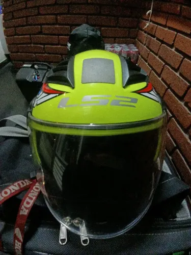  Capacete ls2 aberto aiflorw 56 amarelo 