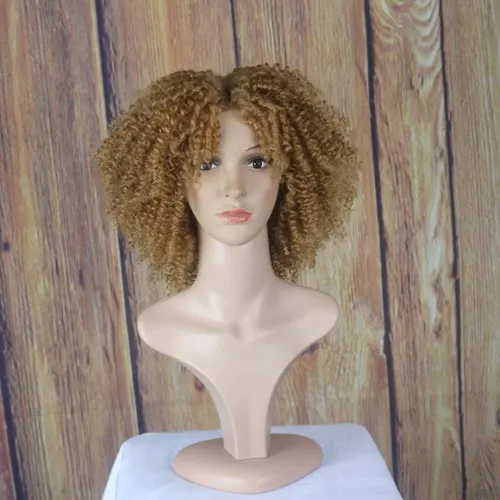 Peruca Lace Front Loiro Mel Cacheada Afro Orgânica 