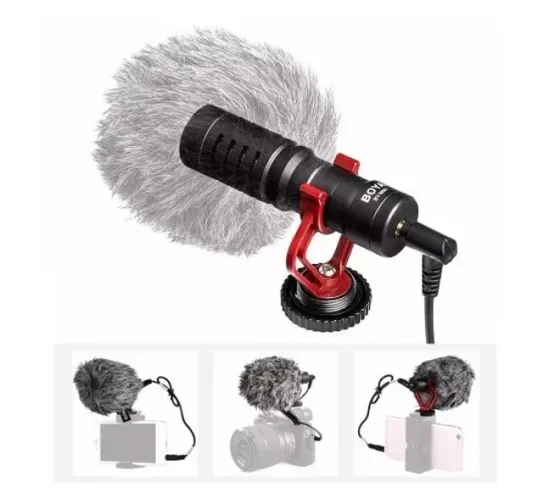 Microfone Direcional Boya Para Câmera Dslr e Smartphone de Diversas Marcas