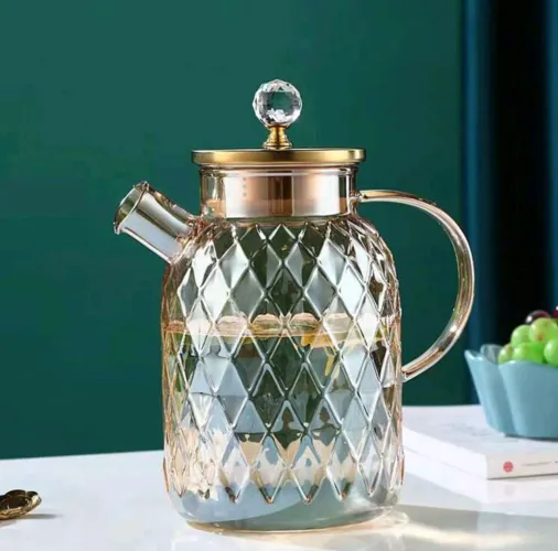 Jarra de vidro cor âmbar cabe 1800ml 