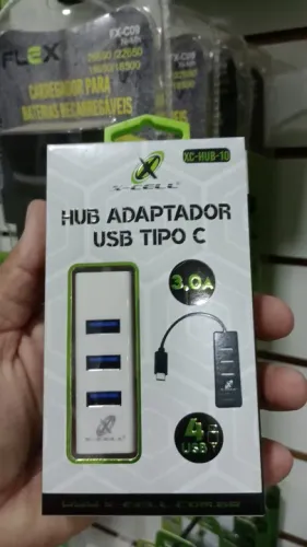Hub Adaptador USB Tipo C 4 Portas 3.0A - X-Cell