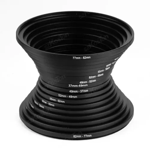 kit de anel adaptador de metal de filtro de lente de câmera Andoer 18 peças