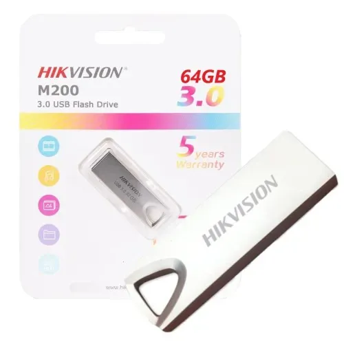 Pen Drive Hikvision 64gb Original - USB 3.0 M200 Series - Material Metal - Prata 64 GB