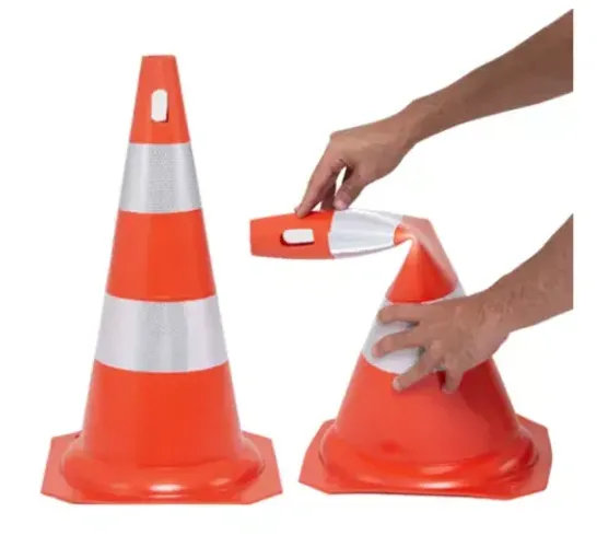 Cone Flexível Faixa Refletiva 75cm Segurança Sinalização