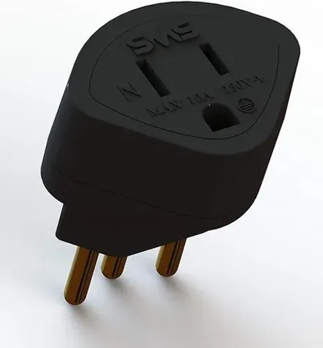 Adaptador de Tomada Padrão Novo 3 Pinos para o Padrão Antigo - Original SMS -  10a 250v