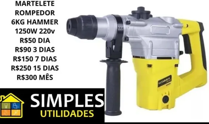 Martelete 6kg 220v locação 