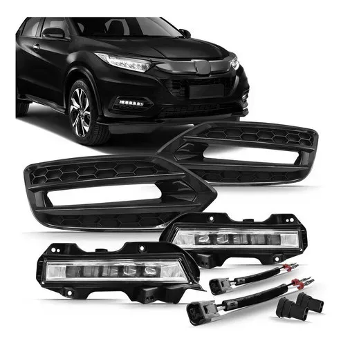 Kit Farol Drl Honda Hr-v 2019 2020 Com Moldura