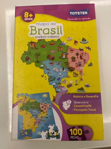 Quebra cabeça mapa do Brasil 100 peças 