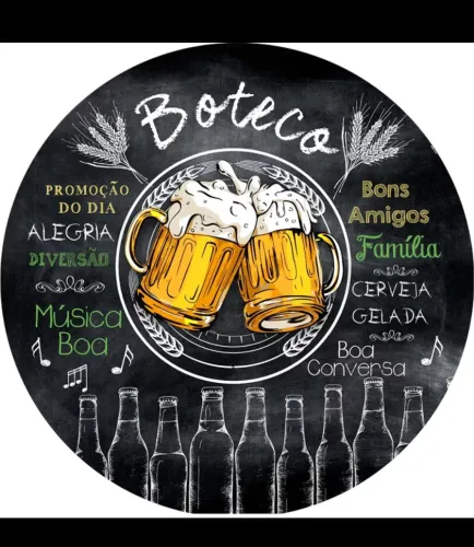 Painel decoração festa boteco 1,50 m redondo com elástico 