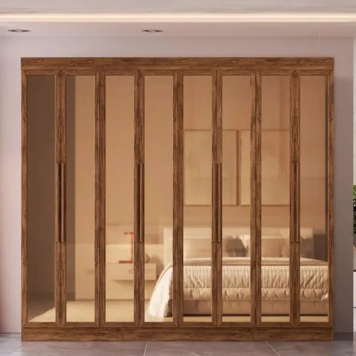 Guarda-Roupa 8 Portas Reflecta 2,42m Castanho 100%MDF tt32