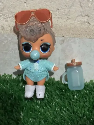 Lol glitter globe azul para decorar e brincar