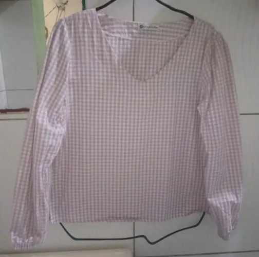 Camisa xadrez Coisas da Flor Mangas Longas Feminino M