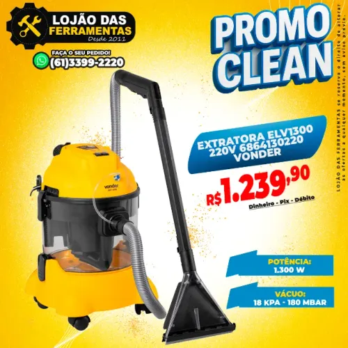 Extratora Para Limpeza de Carpete Estofados Sofás ELV1300 Vonder