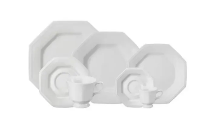 Aparelho de Jantar Porcelana Designer Exclusivo Heptágono 42pcs
