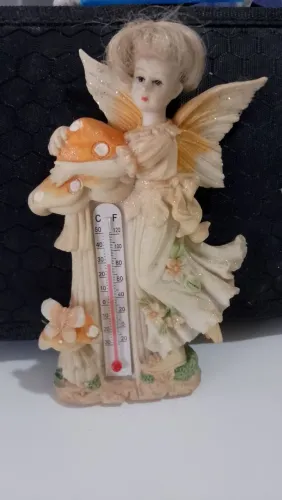 escultura antiga retrô fada anjinho bibelô