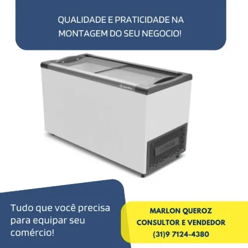 Congelador Horizontal 388L Tampa de Vidro MetalFrio