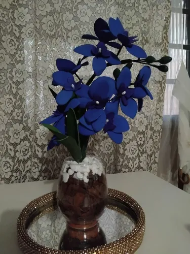 Orquídea Azul Artificial Decorativa - Elegância e Charme