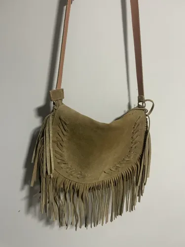Bolsa de camurça de franja