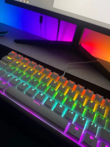 Teclado Mecânico Gamer K61 com Fio, 61 Teclas, Iluminação RGB, USB, para PC e Mac