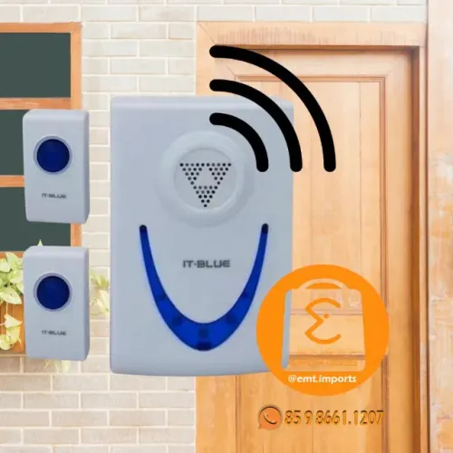 Campainha Sem Fio Residencial com 2 Controles 32 Toques It-Blue SD-178A