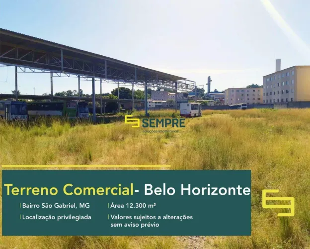 Terreno de 12.300 para alugar no Bairro São Gabriel em Belo Horizonte