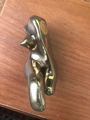 Escultura Mesa em Bronze Polido Antiguidade 18 cm...Antiga...Unica...Exclusiva...