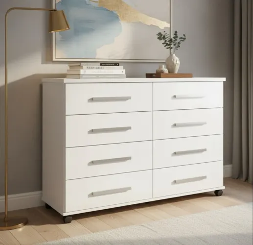 CÔMODA 8 GAVETAS REFORÇADA NOVA 