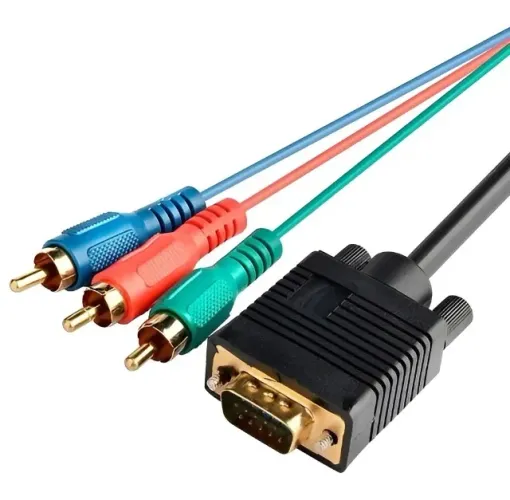Cabo VGA x RCA video componente (modelo mais antigo)