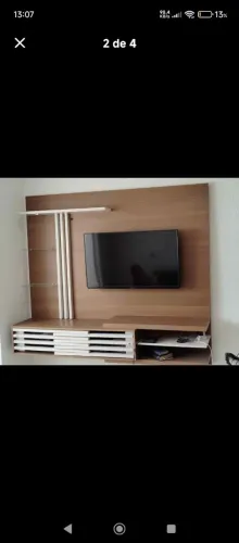 Painel para Tv até 55 Polegadas Com led 2 Portas Ripado Home Madetec Cross.