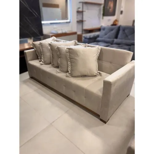 Sofá Cama Casal 4 Lugares e 5 Almofadas- Produto Novo
