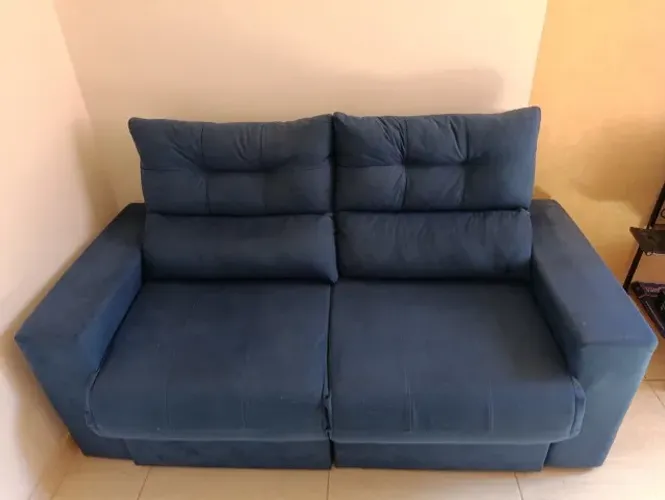 Sofá 3 lugares Cama inBox Clean Tecido veludo Largura 170cmx