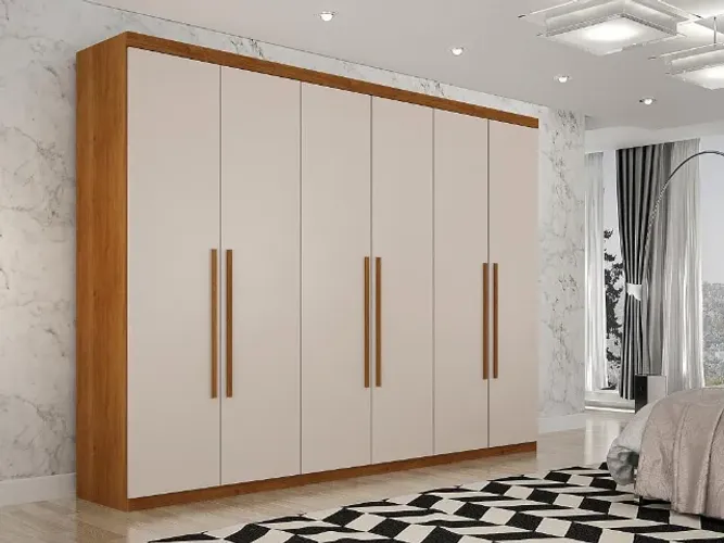 Roupeiro Orion Premium 6P6G Cinamomo.Off White Salleto