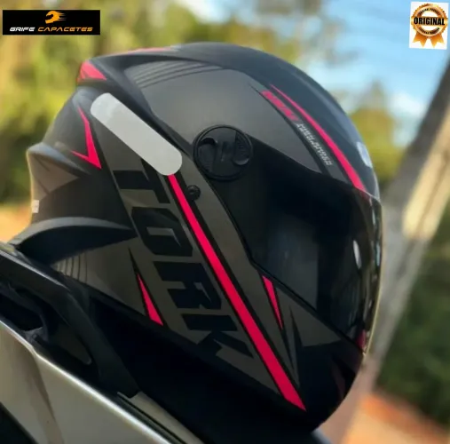 CAPACETE FEMININO ESPORTIVO + VISEIRA FUMÊ (LOJA GRIFE CAPACETES)