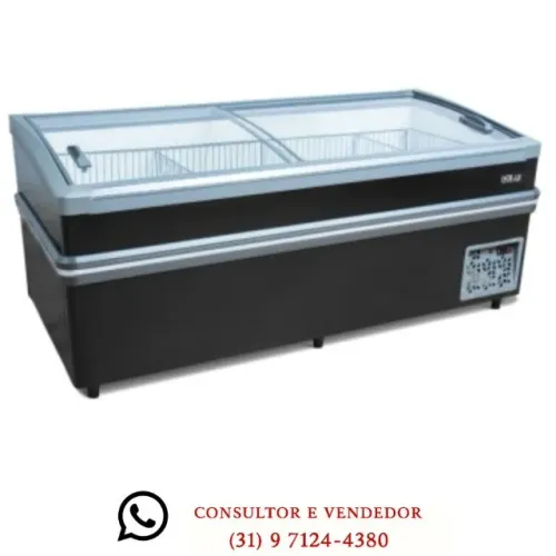 Ilha para Congelados Vidro Curvo 2m Polar 