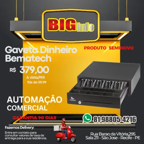 Gaveta de Dinheiro para PDV Elgin GD-56M Preto
