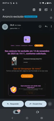 Smartwatch Samsung Galaxy Fit 3 (NOVO ANÚNCIO)