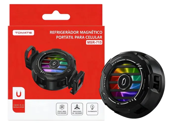 Cooler gamer celular refrigerador magnético -3 graus ar condicionado MSR-715 TOMATE 