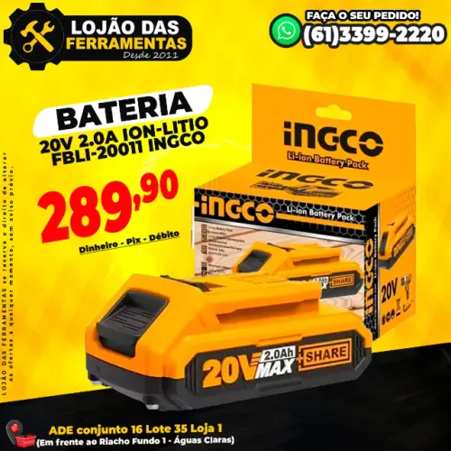 Bateria 20v 2.0A Ion-Litio Fbli-20011 Ingco