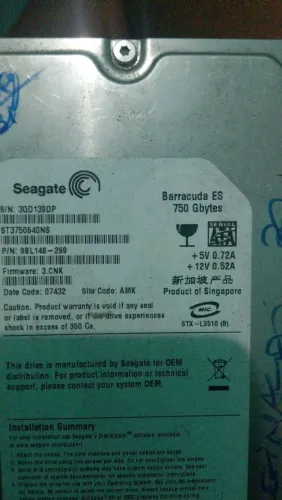 Hd sata 750 gigas