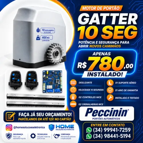 Portão Eletrônico/ Motor de Portão Peccinin Gatter (Instalado)
