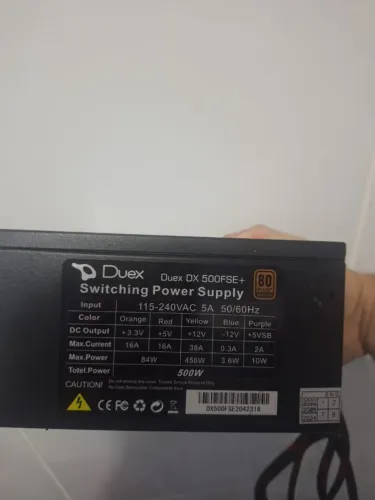 Fonte Duex DX-500FSE+ 500W 80 Plus Bronze PFC Ativo