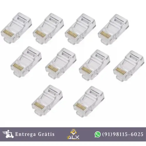 Kit 10 Peças Conector Cat6 Rj45 Macho *ENTREGA GRÁTIS*