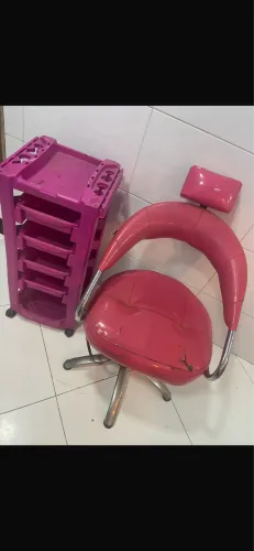 Cadeira de salão e carrinho