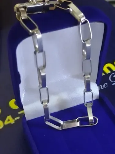 Pulseira Braquert Prata Grumet Peso 30.00 Gramas Maciço 22 cm 7 mm