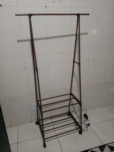 Arara De Roupas Cabideiro Sapateira Closet Multifuncional Prateleira Com Rodas Organização