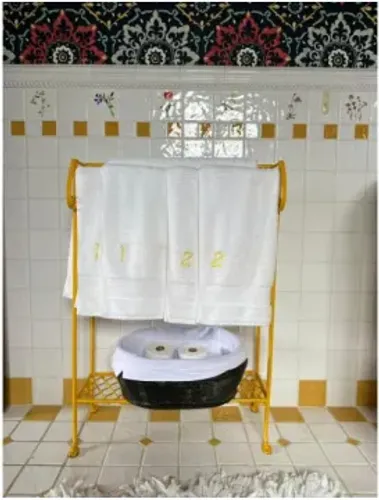Conjunto de 4 Toalhas Brancas Trousseau Málaga numeradas para banho e 4 Toalhas para rosto