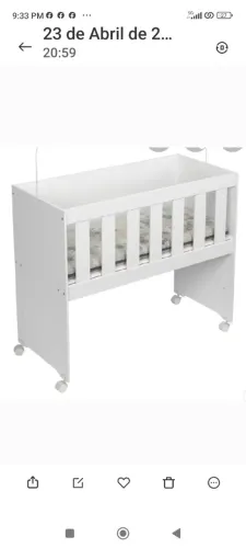MINI BERÇO UNISSEX BRANCO COM RODINHAS e COLCHAO 
