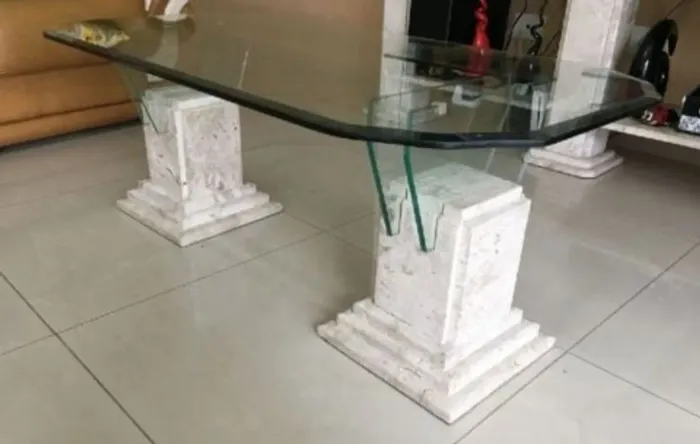 Pedestal para mesa de centro travertino
