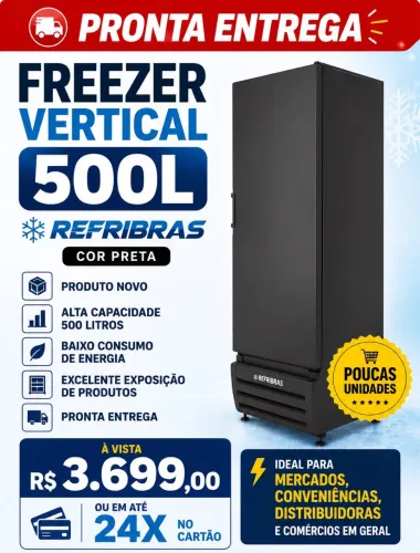 FREEZER VERTICAL BRASLAR PREMIUM - CAPACIDADE GIGANTE! PORTA CEGA DESIGN MODERNO