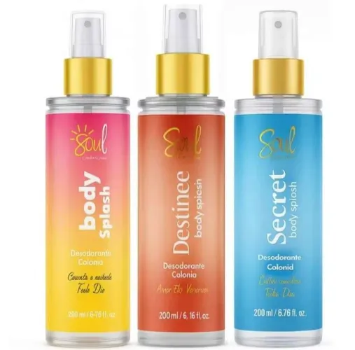 Kit 3 Body Splash Soul Cosméticos - Fragrâncias Incríveis!